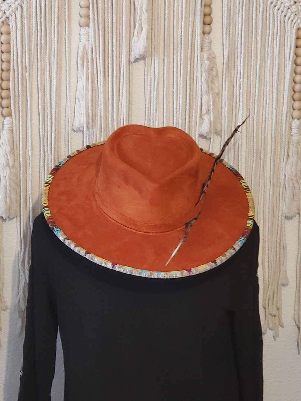 Hand Beaded Suede Hat - Picture 7 of 7